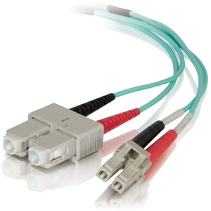 C2G 3m LC-SC 50/125 Duplex Multimode OM4 Fiber Cable - Aqua - 10ft