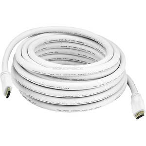 Monoprice 25ft 24AWG CL2 Standard HDMI Cable With Ethernet - White