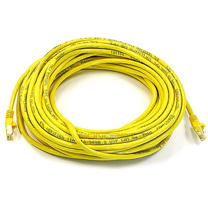 Monoprice 50FT 24AWG Cat6 550MHz UTP Ethernet Bare Copper Network Cable - Yellow