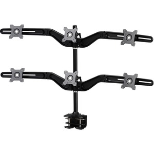 Amer Mounts Clamp Based Hex Monitor Mount for six 15"-24" LCD/LED Flat Panel Screens