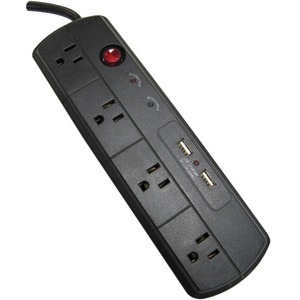Weltron 4 Outlet Surge Protector w/ USB Charger