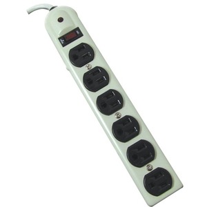 Weltron 6 Outlet Metal Surge Protector w/ 6ft Cord