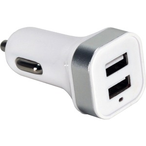 QVS 2-Port 3.4Amp USB Smart Car Charger for Smartphones and Tablets