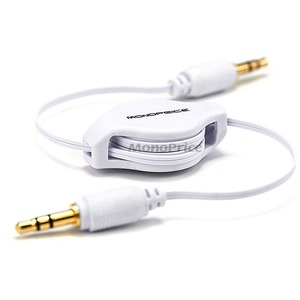 Monoprice 2.5ft Retractable 3.5mm Audio Cable - White