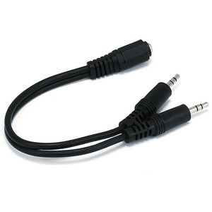 Monoprice 6inch 3.5mm Stereo Jack/Two 3.5mm Stereo Plug Cable