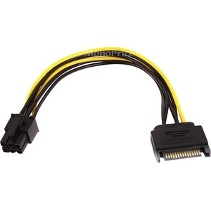 Monoprice 8 inch SATA 15pin to 6pin PCI Express Card Power Cable