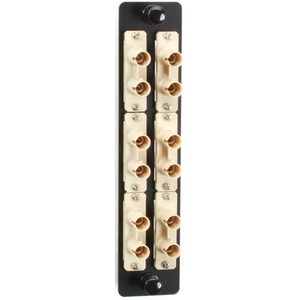 Black Box JPM460 Series Fiber Adapter Panel - High Density, (6) ST Duplex, Ceramic, Beige