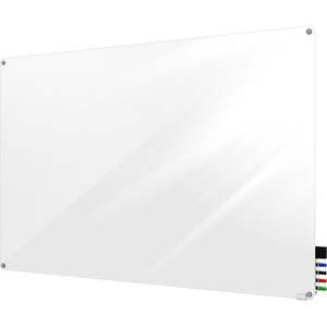 3'X4' Magnglass Radiuscrnrs White Mkbd,4 Magnets,4 Mkrs,Ersr