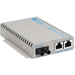 OmniConverter SE 10/100/1000 PoE Gigabit Ethernet Fiber Media Converter Switch RJ45 ST Multimode 550m Wide Temp