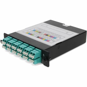 AddOn Cassette for 3-Bay Patch Panel, 2 MPO In, 24 LC Duplex Out, Multi-mode Duplex OM3