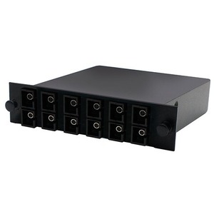 AddOn Cassette for 3-Bay Patch Panel, 1 MPO In, 12 SC Duplex Out, Multi-mode Duplex OM3