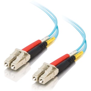 C2G 0.5m LC-LC 10Gb 50/125 Duplex Multimode OM3 Fiber Cable - Aqua - 1.6ft