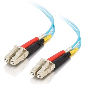 C2G 50m LC-LC 10Gb 50/125 Duplex Multimode OM3 Fiber Cable - Aqua - 164ft