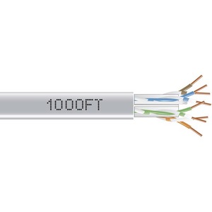 Black Box CAT6 550-MHz Solid Bulk Cable UTP CMP Plenum GY 1000FT Pull-Box