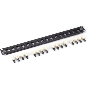 Black Box Connect Fiber Patch Panel Kit - (16) Simplex ST Adapters