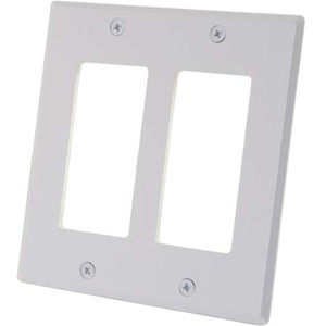 C2G Two Decorative Style Cutout Double Gang Wall Plate - White