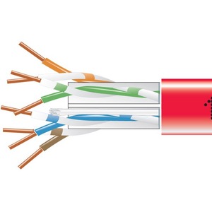 Black Box CAT6 550-MHz Solid Bulk Cable UTP CMP Plenum RD 1000FT Pull-Box