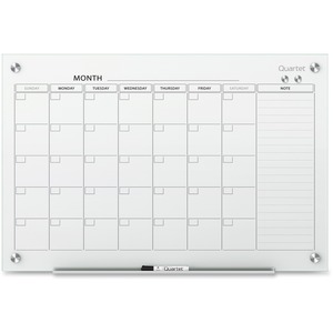 Quartet Infinity Glass Glass Dry-Erase Calendar Board - Monthly - 1 Month -  White - Tempered Glass - 18 Height x 24 Width - Magnetic, Durable, Stain  Resistant, Ghost Resistant, Scratch Resistant