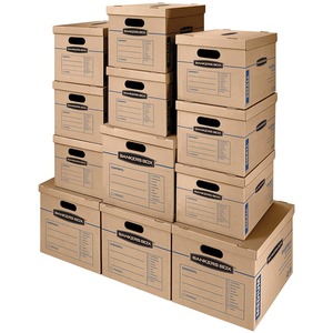 Fellowes SmoothMove Basic Moving Boxes - Internal Dimensions: 12 Width x  16 Depth x 12 Height - External Dimensions: 12.3 Width x 16.5 Depth x  12.6 Height - Heavy Duty - Corrugated 