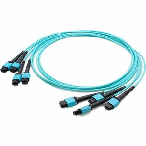 AddOn 50m MPO (Female) to MPO (Female) 48-Strand Aqua OM4 Straight Fiber Trunk Cable