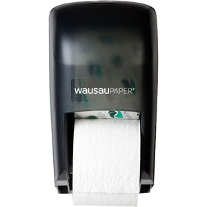 Toilet Tissue Dispenser, Dubl-Serv Vertical Rolls (2), Controlled, Black, Transluscent