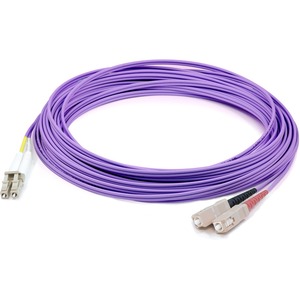 AddOn 15m LC (Male) to SC (Male) Straight Violet OM3 Duplex Fiber OFNR (Riser-Rated) TAA Compliant Patch Cable