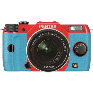 Pentax Q7 12.4 Megapixel Mirrorless Camera with Lens - 0.20" - 0.59" - Red, Aqua