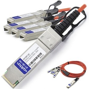 AddOn Cisco QSFP-4X10G-AOC1M Compatible TAA Compliant 40GBase-AOC QSFP+ to 4xSFP+ Direct Attach Cable (850nm, MMF, 1m)