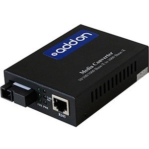 AddOn 10/100/1000Base-TX(RJ-45) to 1000Base-BXU(SC) BiDi SMF 1490nmTX/1550nmRX 40km Media Converter