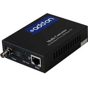 AddOn 10/100/1000Base-TX(RJ-45) to 1000Base-BXU(ST) BiDi SMF 1490nm/1550nm 60km Media Converter