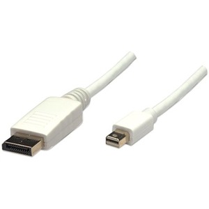 Manhattan Mini DisplayPort Monitor Cable - 6.6 ft - White - Retail Blister