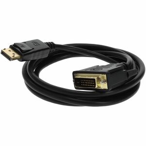 5PK 6ft DisplayPort 1.2 Male to DVI-D Dual Link (24+1 pin) Male Black Cables Which Requires DP++ For Resolution Up to 2560x1600 (WQXGA)