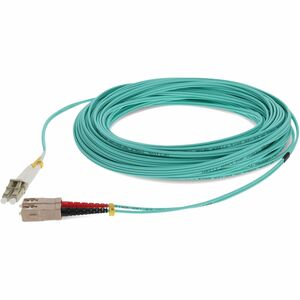 AddOn 50m LC (Male) to SC (Male) Aqua OM4 Duplex Fiber OFNR (Riser-Rated) Patch Cable