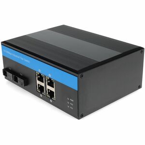 AddOn 4 10/100Base-TX(RJ-45) to 2 100Base-BXU(SC) SMF 1310nmTX/1550nmRX 20km Industrial Media Converter Switch