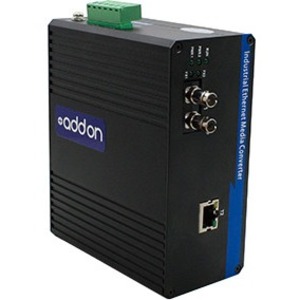 AddOn 1 10/100Base-TX(RJ-45) to 1 100Base-FX(ST) MMF 1310nm 2km Industrial Media Converter