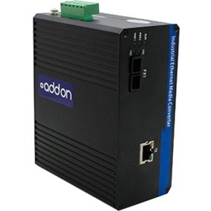 AddOn 1 10/100/1000Base-TX(RJ-45) to 1 1000Base-LX(SC) SMF 1310nm 20km Industrial Media Converter