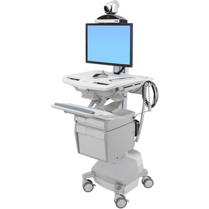 Ergotron StyleView Telemedicine Cart, Single Monitor, Powered