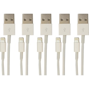 VisionTek Lightning to USB 1 Meter Cable White 5-Pack (M/M)