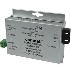 ComNet Commercial Grade 100Mbps Media Converter with 48V POE, Mini, "B" Unit