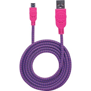 Manhattan Braided USB 2.0 A Male / Micro-B Male, 3 ft., Purple/Pink - Retail Package