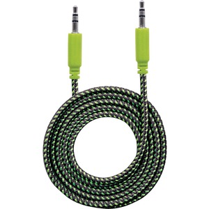 Manhattan 3.5mm Stereo Male to Male, Black/Green, 1.8 m (6 ft.)