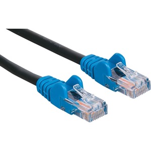 Manhattan Cat5e Network Patch Cable, 10' UTP, Black w/ Blue Snagless Boot, Retail Blister