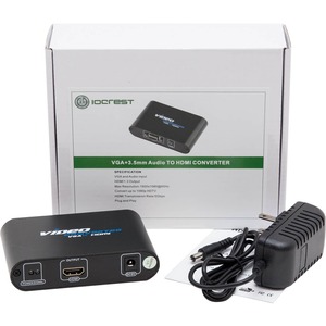SYBA Multimedia VGA Video + 3.5mm Audio Input to HDMI Output High-Definition Converter
