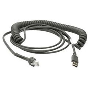 Zebra Cable - USB: Series A Connector, 9ft. (2.8m) Coiled