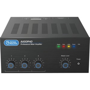 AtlasIED AA50PHD Amplifier - 50 W RMS - 3 Channel - Black