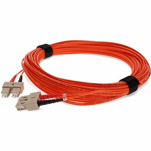 AddOn 50m SC (Male) to SC (Male) Orange OM1 Duplex Fiber OFNR (Riser-Rated) Patch Cable