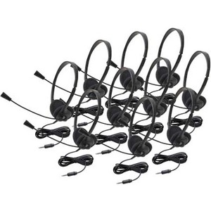 Califone 10 PK Lightweight Headset w/To Go Plug
