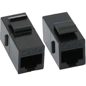 Unirise Cat5e RJ45 Keystone In-line Coupler, Black