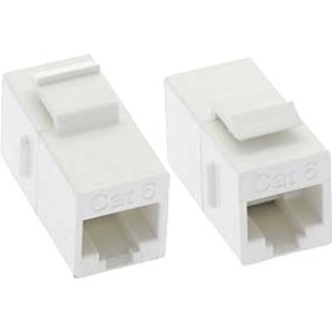 Unirise Cat5e RJ45 Keystone In-line Coupler, White