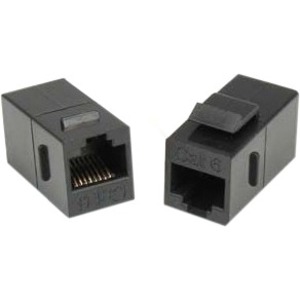 Unirise Cat6 RJ45 Keystone In-line Coupler, Black